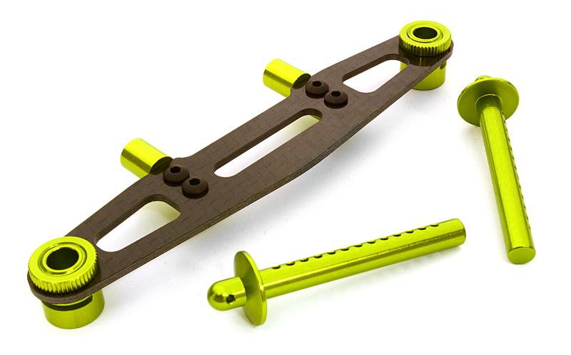C26748GREEN Billet Machined Rear Body Mount Set for HPI 1/10 Jumpshot MT, SC & ST - Image 1