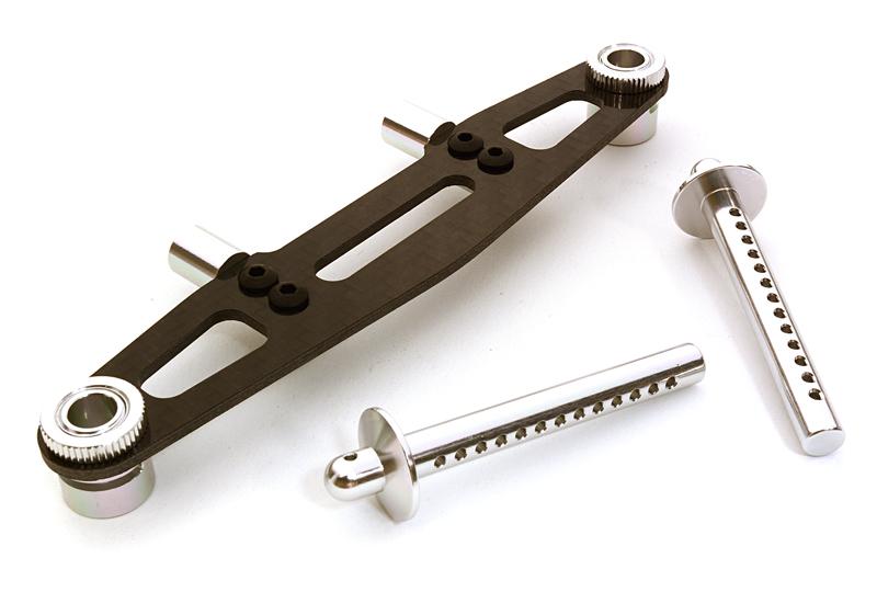 C26748SILVER Billet Machined Rear Body Mount Set for HPI 1/10 Jumpshot MT, SC & ST - Image 1