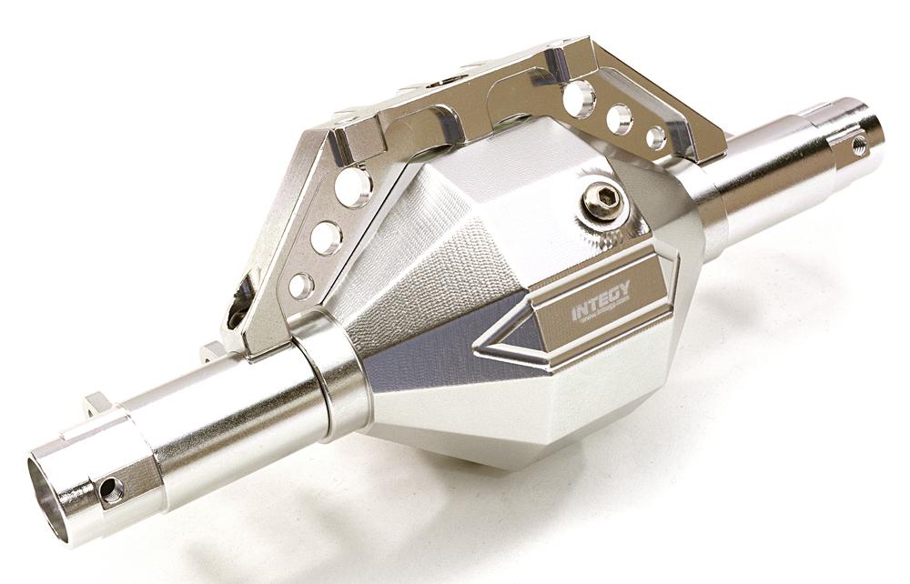 C26802SILVER Billet Machined T8 Rear Axle Housing Kit for Axial SCX-10, Dingo, Honcho & Jeep - Image 1
