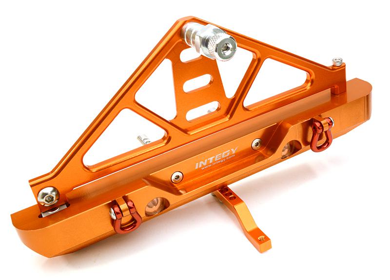C26843ORANGE Billet Machined Realistic Rear Bumper for Axial SCX-10 Crawler w/ 43mm Mount - Image 1