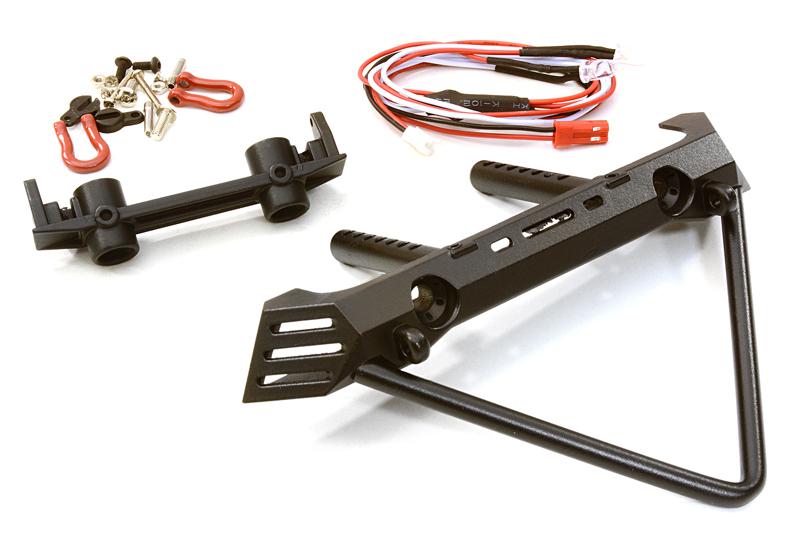 C26862BLACK Metal Realistic Front Bumper w/ 40mm Mount for Axial SCX-10 Crawler - Image 1