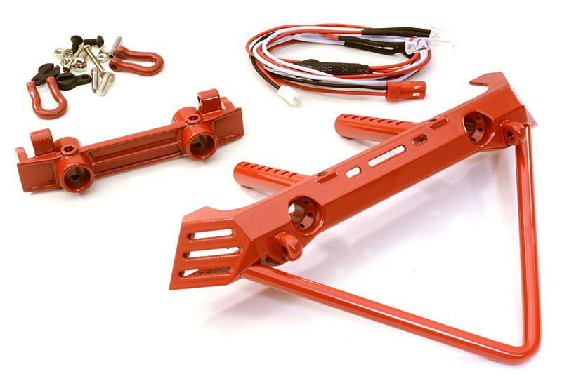 C26862RED Metal Realistic Front Bumper w/ 40mm Mount for Axial SCX-10 Crawler - Image 1
