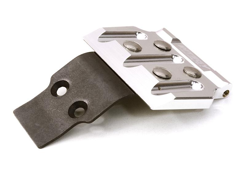 C26872SILVER Billet Machined Front Skid Plate for Vaterra Twin Hammers 1.9 Rock Racer - Image 1