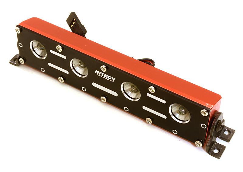 C26889RED Realistic Roof Top LED Light Bar w/Metal Housing 125x18x27mm for 1/10, 1/8 & 1/5 - Image 1