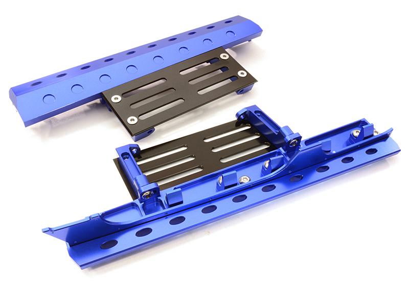 C26892BLUE Billet Machined Realistic Deluxe Side Step for SCX-10, Dingo, Honcho & Jeep - Image 1