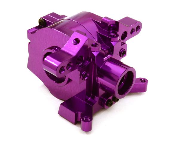 C26954PURPLE Billet Front Center Gearbox Bulkhead for Vaterra Twin Hammers 1.9 Rock Racer - Image 1