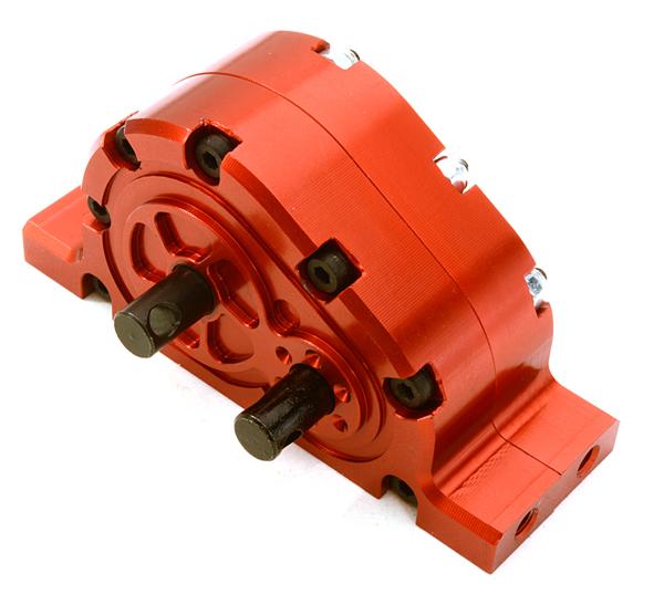 C26994RED Realistic Alloy Transfer Case 12T/24T DIY Gearbox Kit for 1/14 Trucks W=59mm - Image 1