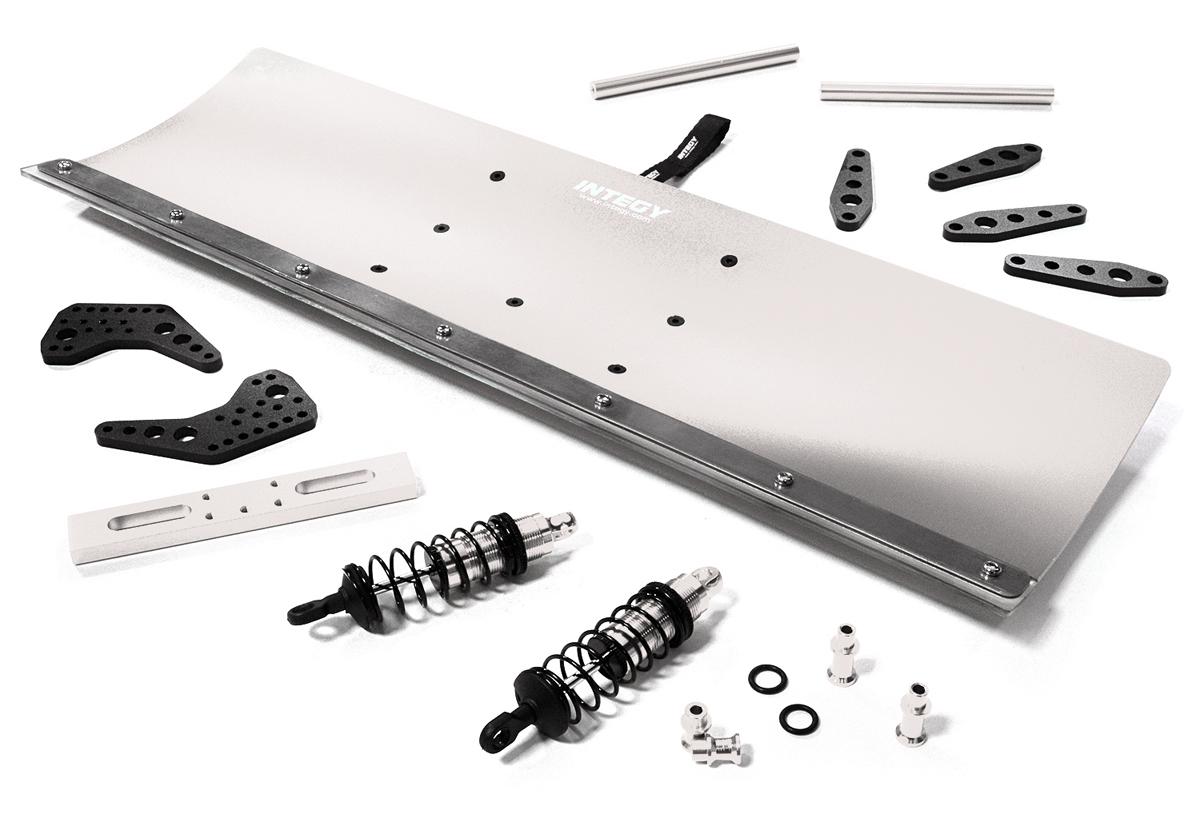 C27045SILVER Alloy Machined Snowplow Kit for Axial 1/8 Yeti XL Rock Racer Buggy - Image 1