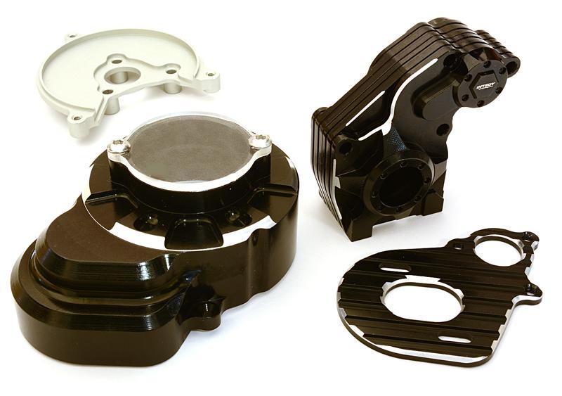 C27120BLACK Billet Machined Alloy Main Gearbox Housing for Axial 1/10 SCX-10 - Image 1