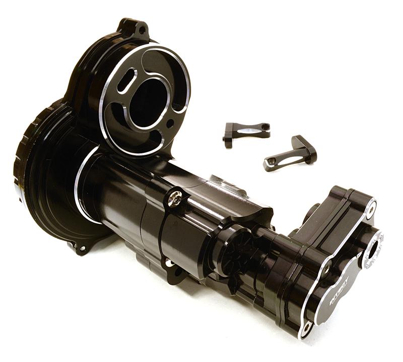 C27126BLACK Billet Machined Alloy Gearbox Housing for Axial SCX10 II w/ LCG Transfer Case - Image 1