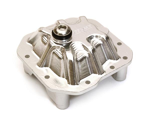 C27141SILVER Billet Machined Alloy Differential Cover for Axial 1/10 SCX10 II (#90046-47) - Image 1