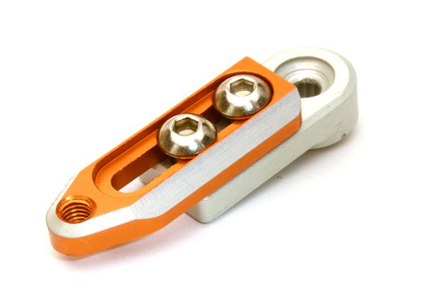 C27143ORANGE Alloy Machined Adjustable length Servo Horn 23T for KO & JR Servo (r=20-27mm) - Image 1