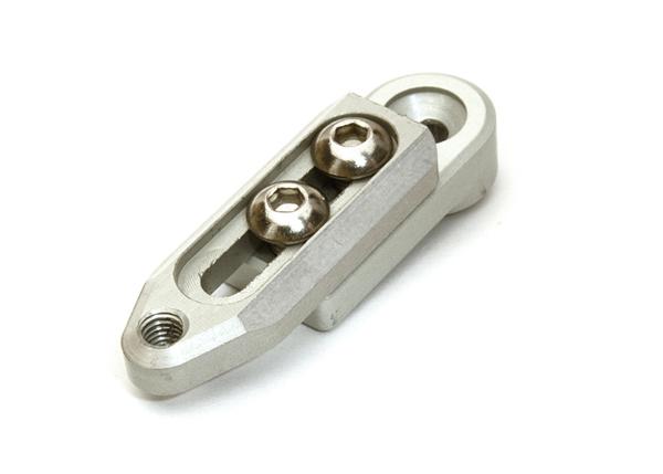 C27144SILVER Alloy Machined Adjustable length Servo Horn 24T for Hitec Servo (r=20-27mm) - Image 1