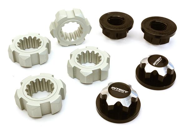 C27149BLACK Machined 24mm Wheel Adapters & 17mm Wheel Nuts for Traxxas X-Maxx 4X4 7756 7758 - Image 1