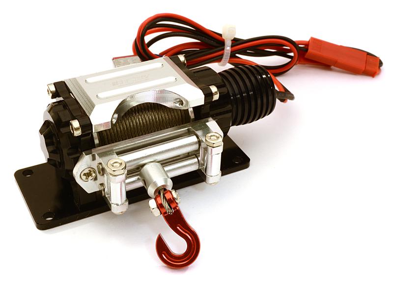 C27161BLACK Billet Machined T3 Realistic Mega Winch for Scale Rock Crawler 1/10 Size - Image 1