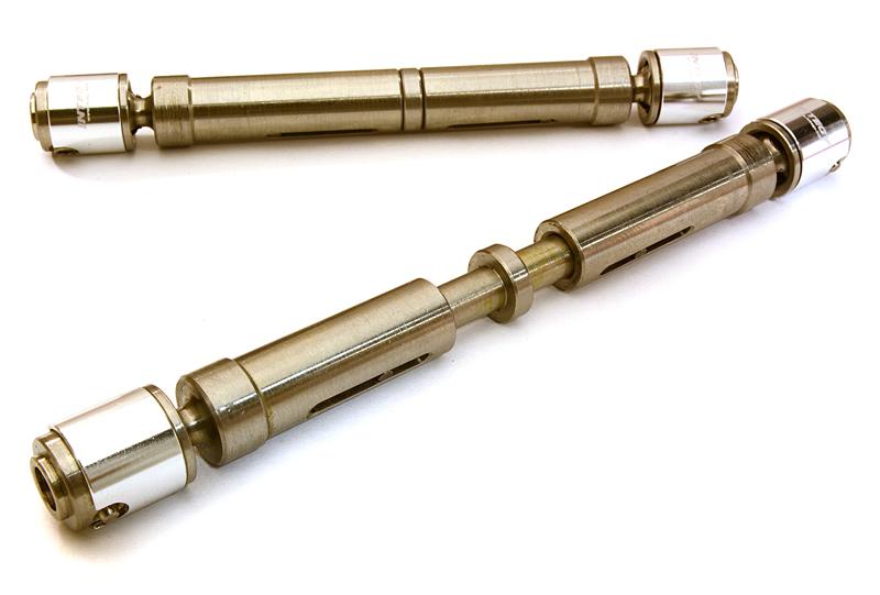 C27169SILVER Billet Machined Steel Center Drive Shaft Set for SCX-10 Dingo, Honcho & Jeep - Image 1