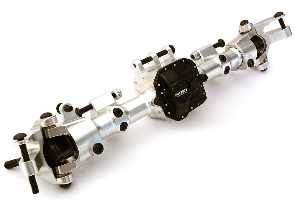 C27213SILVERBLACK Billet Machined Complete Front Axle Assembly w/Internals for 1/10 SCX10 II 90046 - Image 1