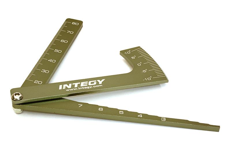 C27287GUN Aluminum Alloy Ruler, Ride Height 1.5-to-7mm & Camber Gauge for 1/10 Drift & TC - Image 1