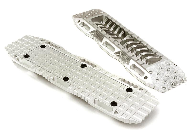 C27305SILVER Realistic Alloy Vehicle Extraction & Recovery Boards for 1/10 Scale Off-Road - Image 1