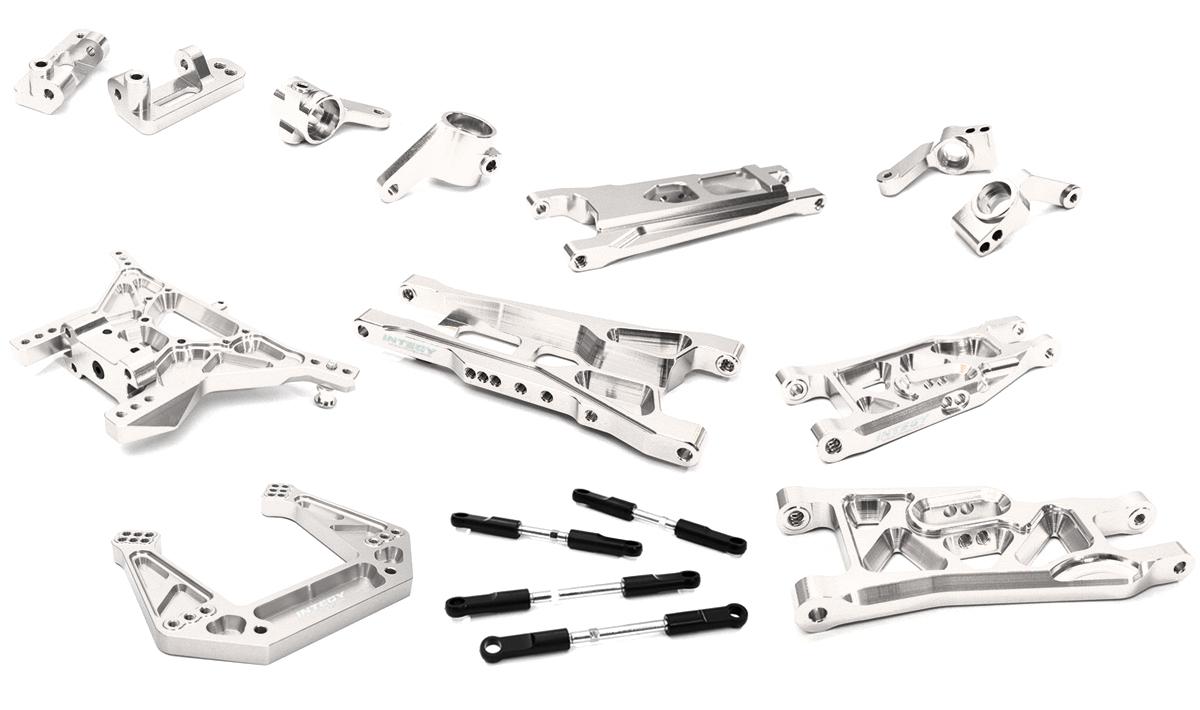C27629SILVER Billet Machined Alloy Suspension Kit for 1/10 Stampede 2WD, Rustler 2WD, Bigfoot - Image 1