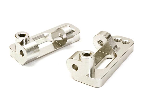 C27634SILVER Front Caster Blocks for Stampede 2WD, Rustler 2WD, Slash 2WD & Bigfoot 3632 - Image 1