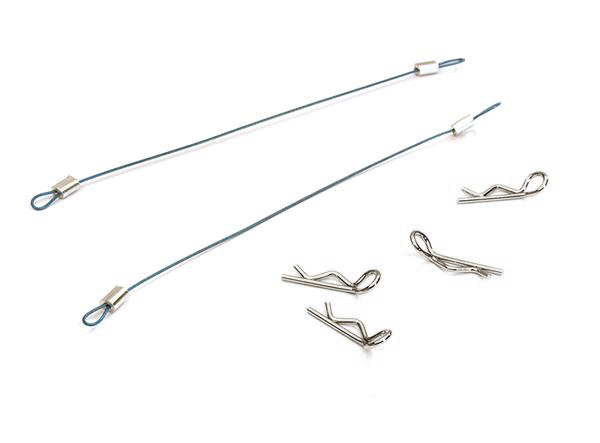 C27667BLUE Secured Body Clip (4) with 120mm Retainer Link for Traxxas 1/16 - Image 1