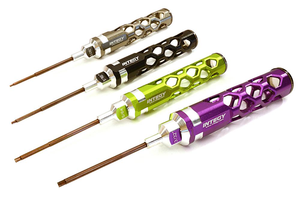 C27805COLOR Precision Tool Allen Hex (4) Wrench Set 0.05 1/16 5/64 3/32 with 80mm Shank - Image 1