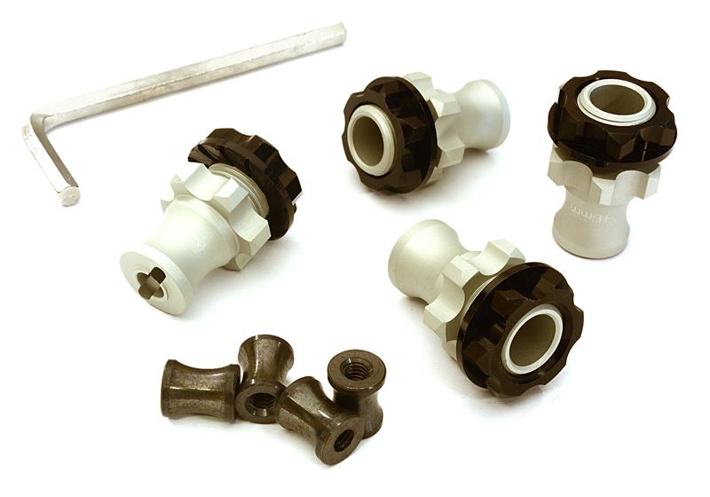 C27943BLACK Billet Machined 17mm Hex Wheel Hub +13mm Offset (4) for Traxxas 1/10 Slash 4X4 - Image 1
