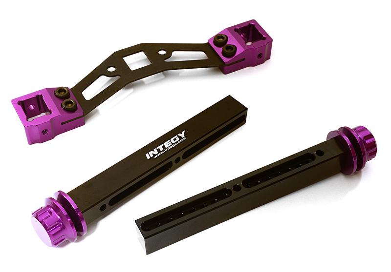 C27964PURPLE Adjustable Rear Body Mount & Post Set for Traxxas 1/10 E-Maxx Brushless 4914R - Image 1