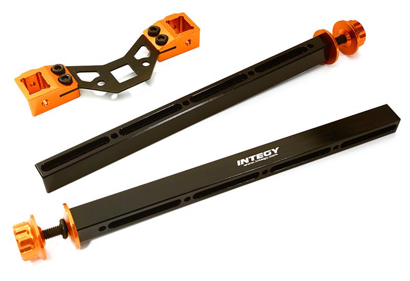 C27966ORANGE Adjustable Rear Body Mount & Post Set for Traxxas 1/10 Scale Summit - Image 1