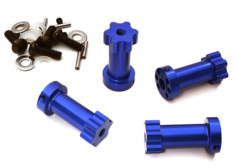 C28019BLUE 12mm Hex Extended Wheel (4) Hub 28mm Thick for Most Traxxas 1/10 - Image 1