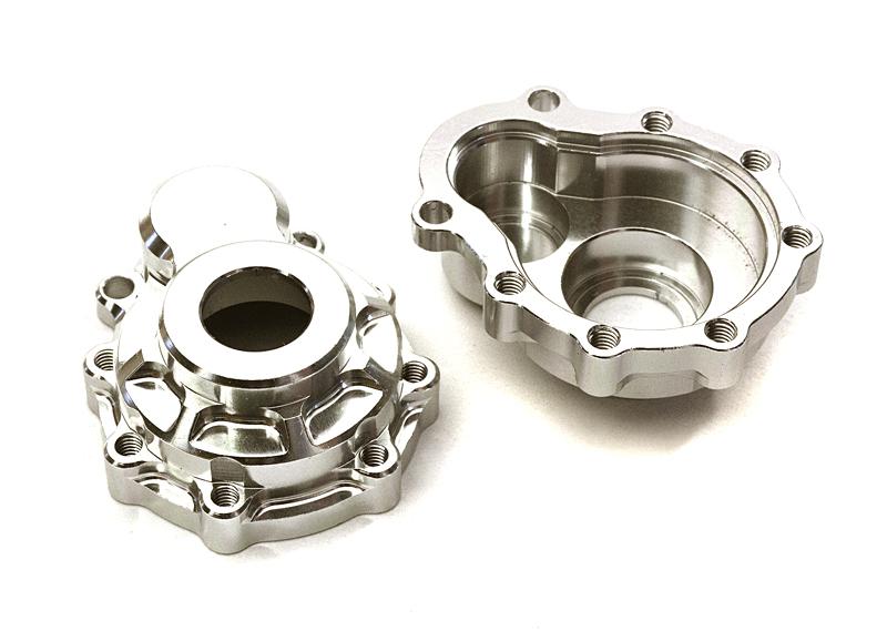 C28080SILVER Billet Alloy Portal Outer Housings for Traxxas TRX-4 Scale & Trail Crawler - Image 1