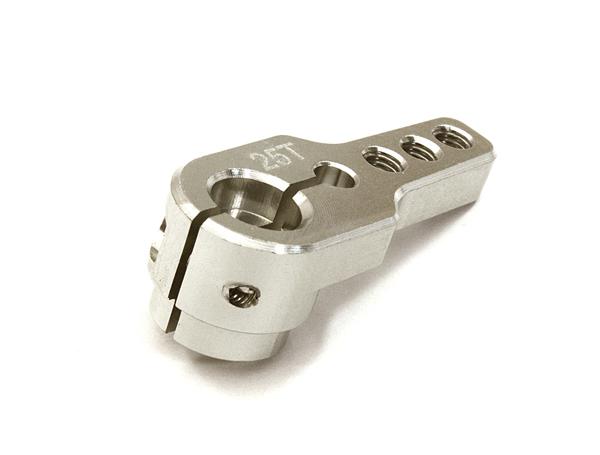 C28136SILVER Billet Machined Alloy Servo Horn 25T for Futaba Type Servo (r=13, 17, 21mm) - Image 1