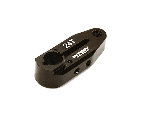 C28141BLACK Billet Machined Alloy Servo Horn 24T for Hitec Type Servo (r=20mm) - Image 1
