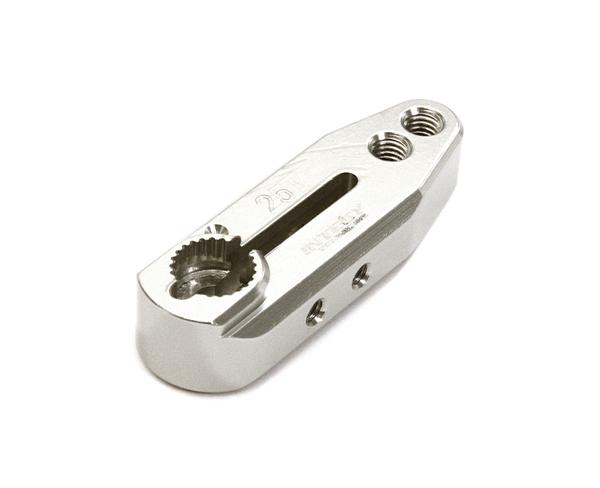 C28145SILVER Billet Machined Alloy Servo Horn 25T for Futaba Type Servo (r=20, 24mm) - Image 1