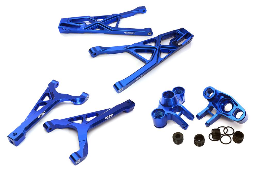 C28157BLUE Billet Machined Front Suspension Set for Traxxas 1/10 Scale Summit 4WD - Image 1