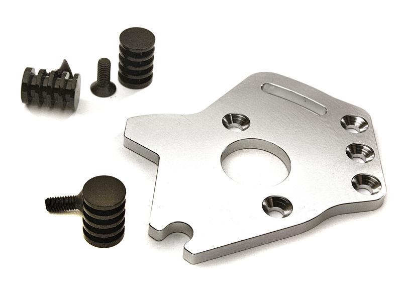 C28194SILVER Billet Machined T3 Motor Plate for 1/10 Stampede 4X4 & Slash 4X4 (non-LCG) 6890 - Image 1