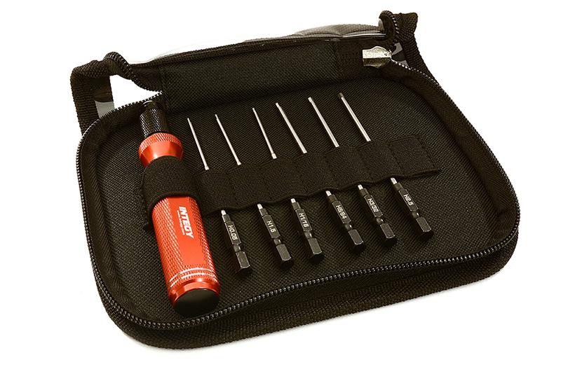 C28212RED QuickPit 7 Pc Set Allen w/ 1/4 Adapter 0.05 1.5 1/16 5/64 3/32 2.5 (prototype) - Image 1
