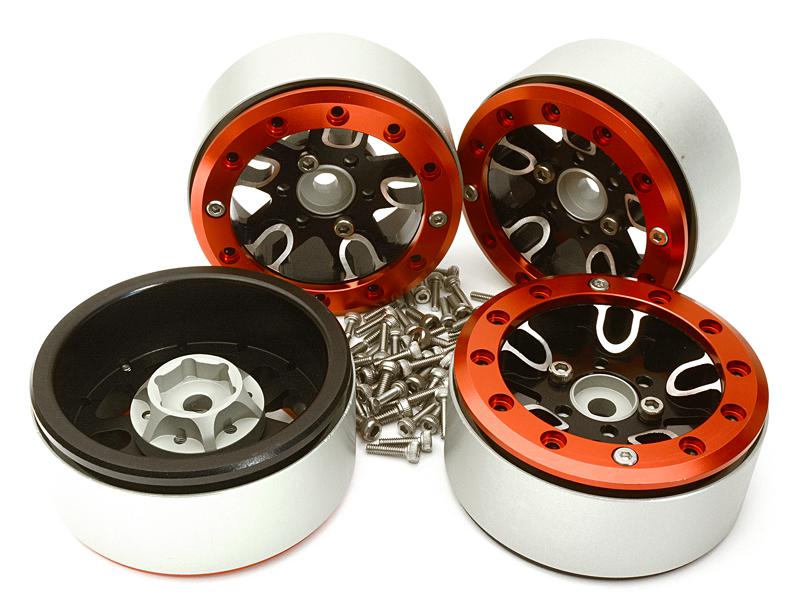 C28218BLACK Billet Machined 1.9 Alloy Wheels for Traxxas TRX-4 Scale & Trail Crawler - Image 1