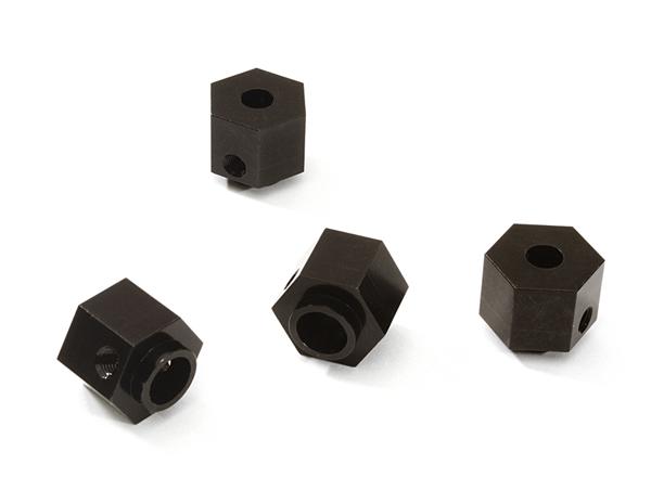 C28238BLACK Alloy Machined 12mm Hex Wheel (4) Hub 9mm Thick for Traxxas TRX-4 Scale Crawler - Image 1