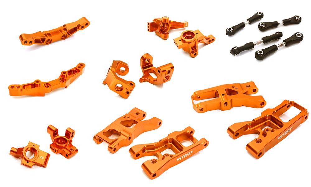 C28347ORANGE Orange Billet Machined Suspension Conversion Upgrade for Traxxas 1/10 4-Tec 2.0 - Image 1