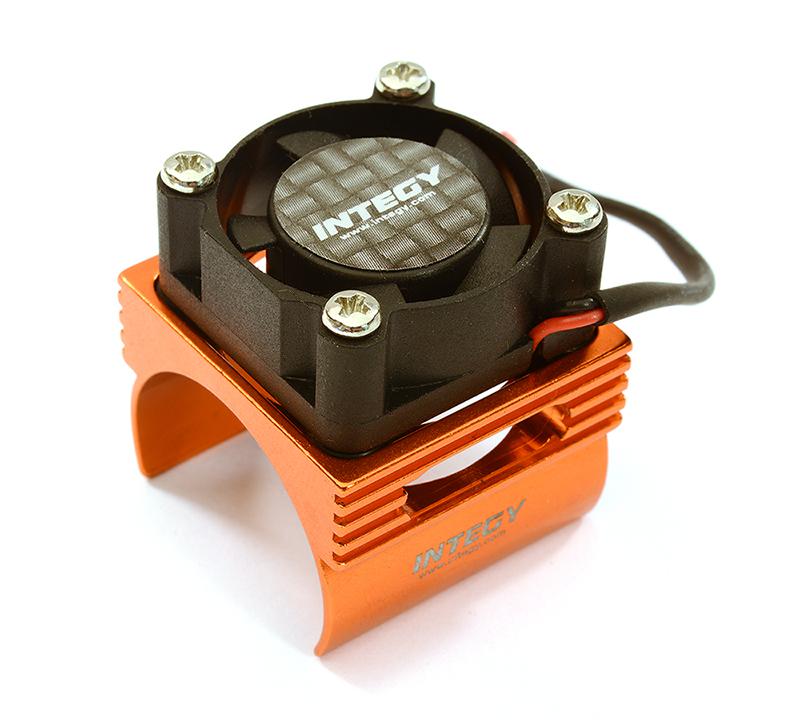 C28369ORANGE Brushless Motor Heatsink+Cooling Fan 17,000rpm for 1/16 E-Revo VXL & Slash VXL - Image 1