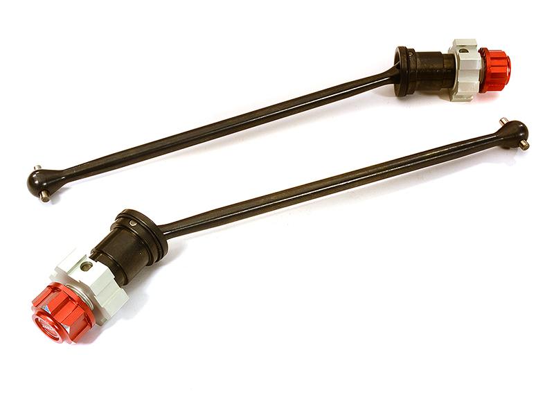 C28397RED Universal Drive Shafts w/ Stub Axles (2) for Traxxas X-Maxx 4X4 7750 - Image 1