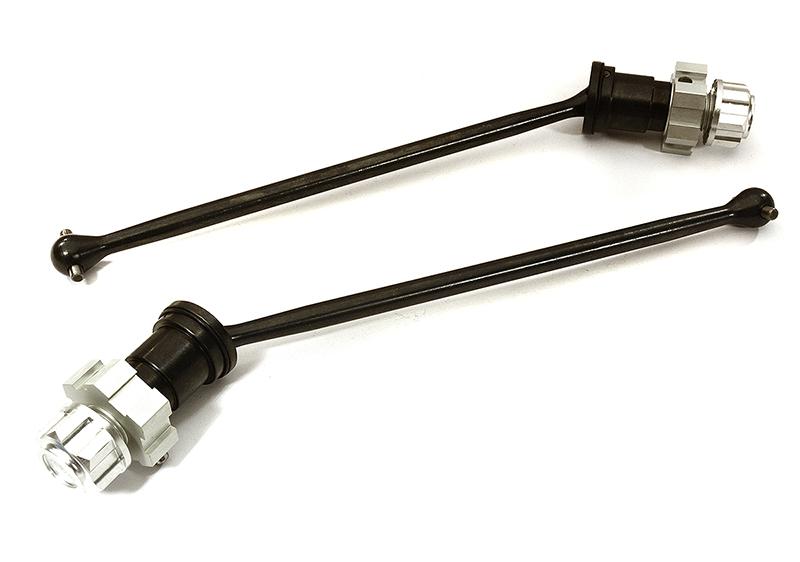 C28397SILVER Universal Drive Shafts w/ Stub Axles (2) for Traxxas X-Maxx 4X4 7750 - Image 1