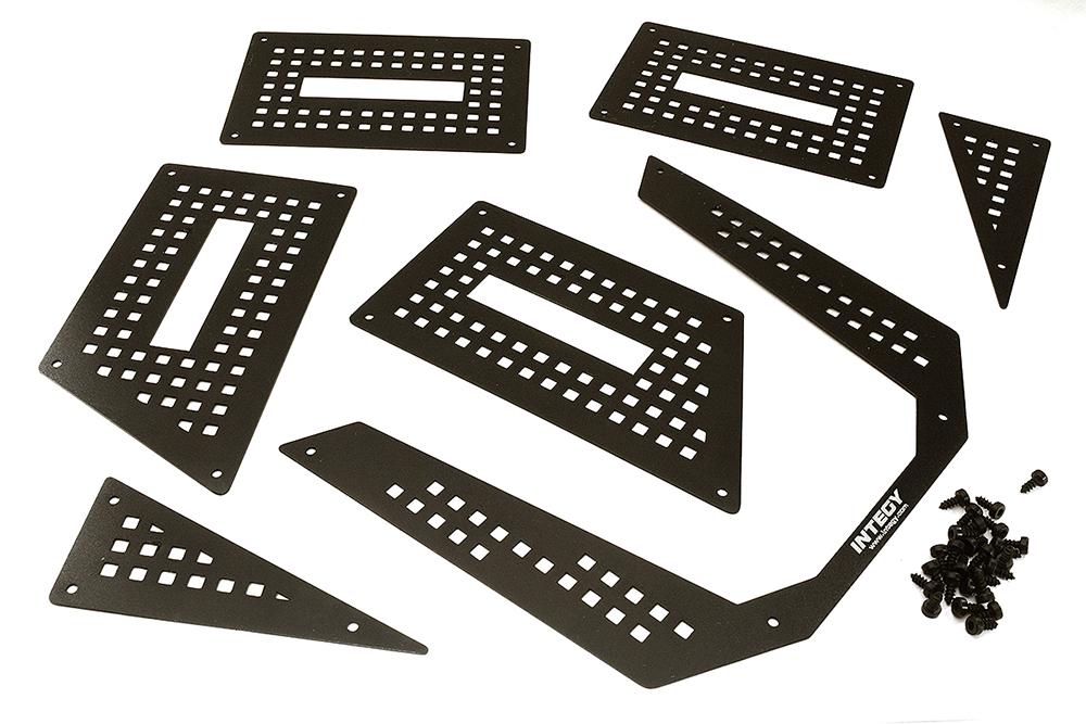 C28399BLACK Realistic Black Metal Armor Plate Upgrades for Traxxas TRX-4 RC Tactical Unit - Image 1