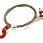 Realistic 1/10 Scale Steel Tow Cable, D-Ring & Tow Hooks for Off-Road Crawler