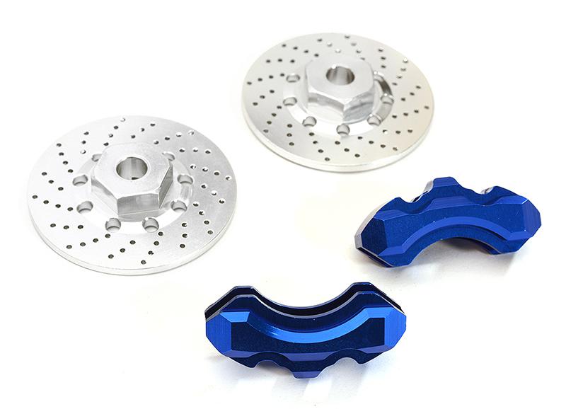 C28426BLUE Realistic Alloy Front Brake Disc (2) for Traxxas 1/10 4-Tec 2.0 - Image 1