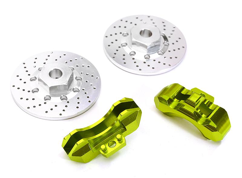C28426GREEN Realistic Alloy Front Brake Disc (2) for Traxxas 1/10 4-Tec 2.0 - Green - Image 1