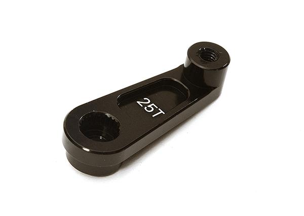 C28428BLACK Billet Machined Alloy Steering Servo Horn 25T for Traxxas TRX-4 (r=22mm) - Image 1