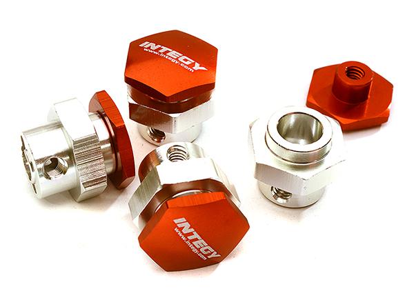 C28451RED Billet Machined 17mm Wheel Adapters (4) for Traxxas 1/10 Stampede 4X4 - Image 1